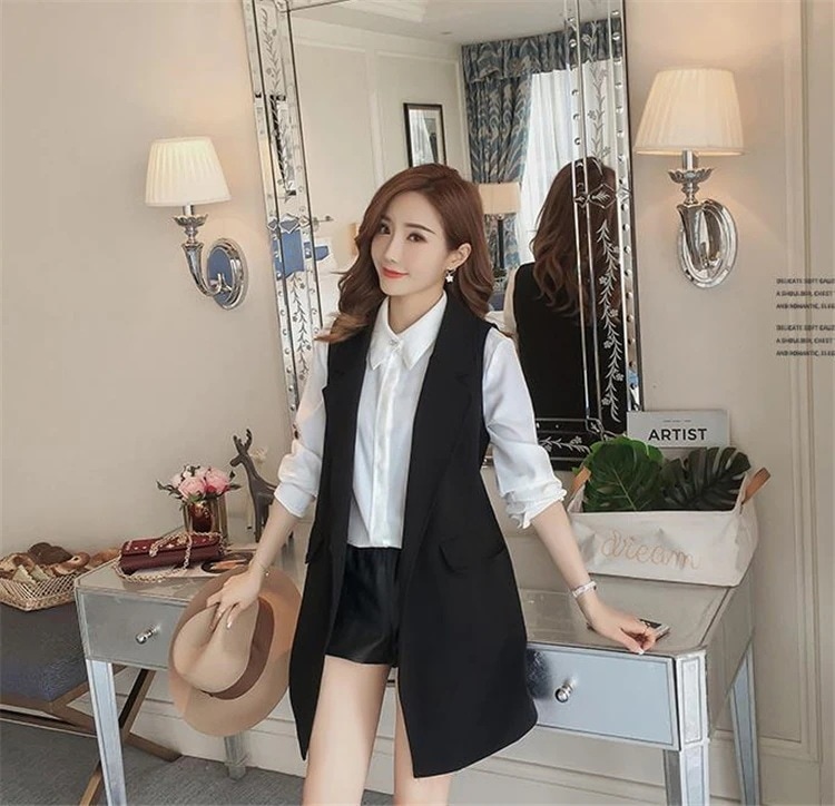 大人気！ コーデを格上げ激安セール ベスト 2025年新作 韓国語バージョン 中長セクション 春秋 スーツ ジャケット 気高い 薄手 夏 エレガント 気質 タンクトップ