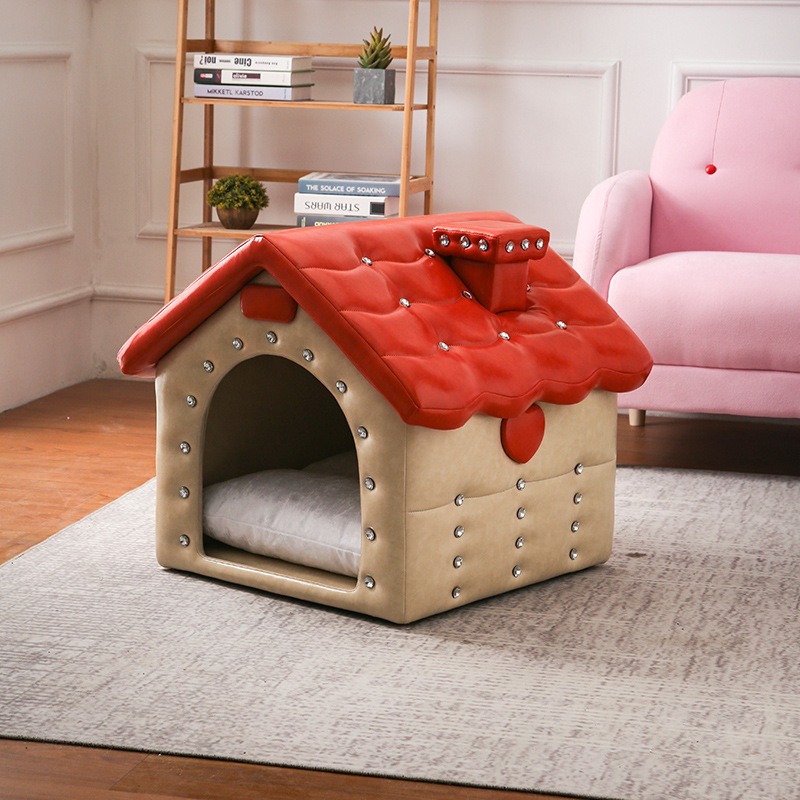 ペットハウス 犬小屋 ピンク グレー レッド ブルー ジュエル ペットベッド ハウス お洒落 かわいい シンプル ヨーロピアンスタイル