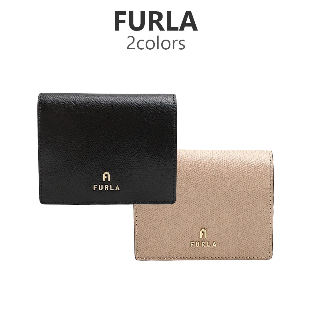 二つ折り財布 折財布 レディース CAMELIA WP00304 ARE000 O6000 B4L00 ブラック ベージュ カメリア コンパクト財布 レザー 単色　バイカラー 2024年AW 誕生日 16,300円