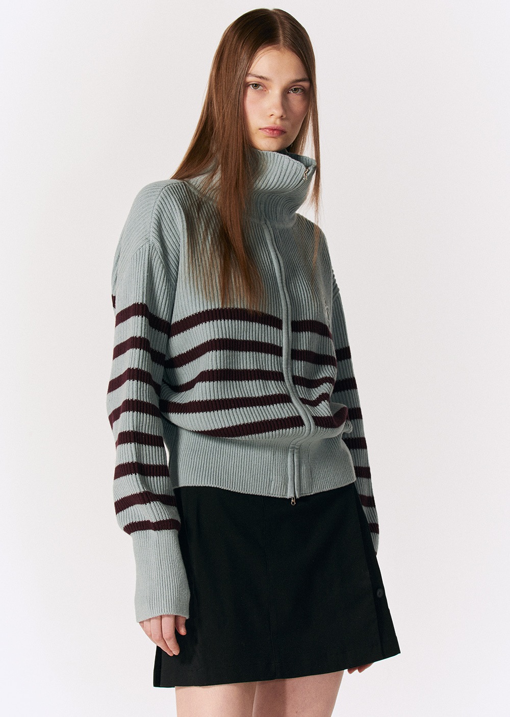 【ROCCI ROCCI】 RCC KNIT ZIPUP CARDIGAN : BLUE ST