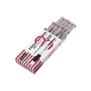 （まとめ） TANOSEE ノック式油性3色ボールペン（なめらかインク） 極細 0.5mm 1セット（10本） 5セット