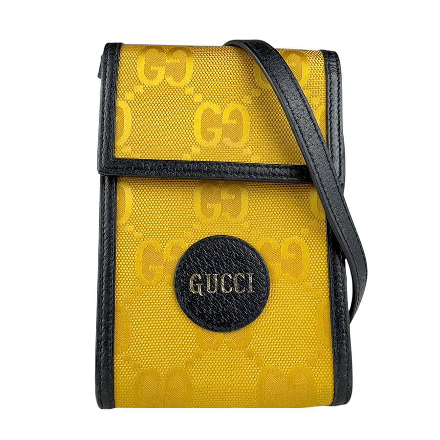グッチ GUCCI ショルダーバッグ フォンポーチ オフ ザ グリッド ナイロン/レザー イエロー/ブラック ユニセックス 625599 z9026