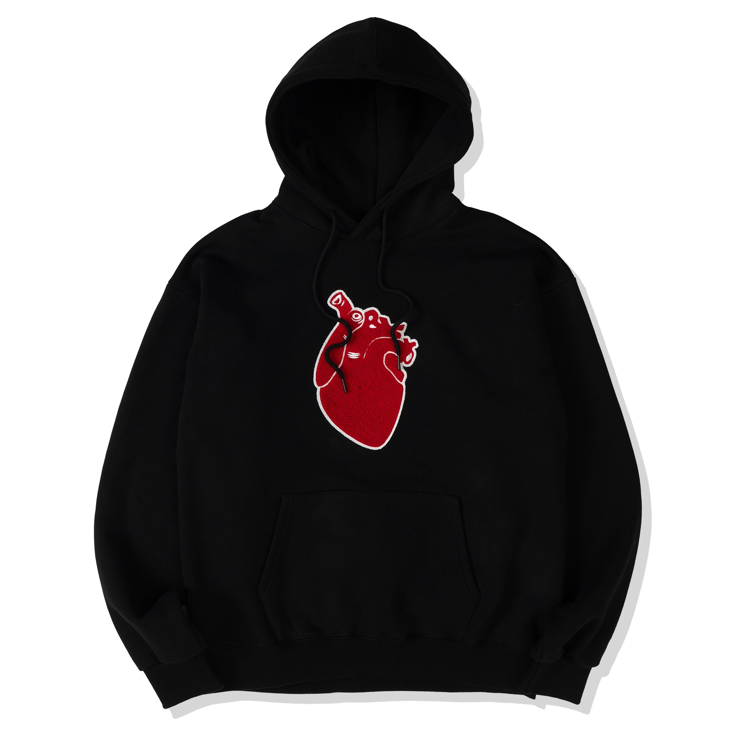 BOOKLE HEART NAP HAVY HOODIE BLACK