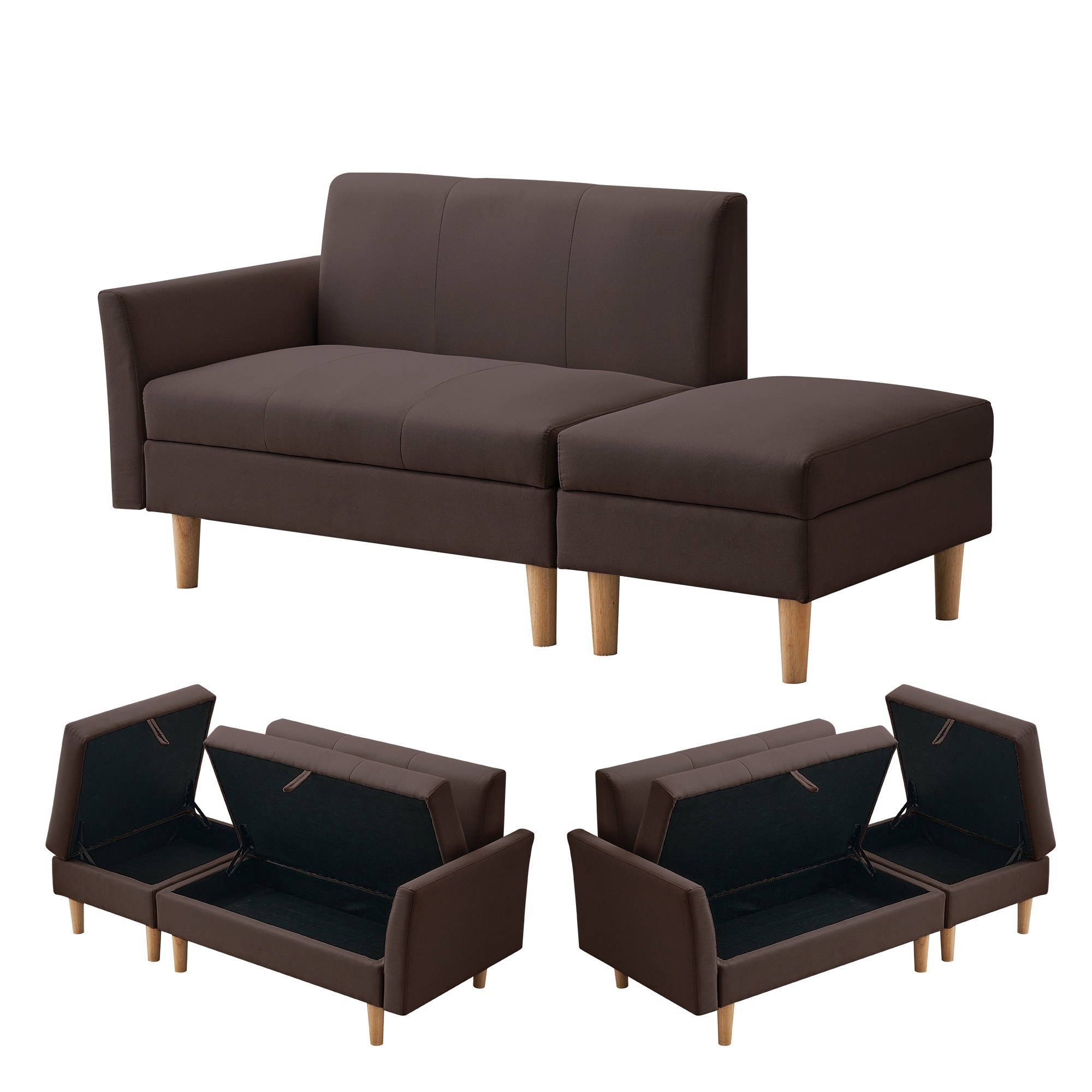 【340】ソファカチン ソファー ソファ ソファーベッド 3P 3人掛けソファ 収納付きオードマン付き