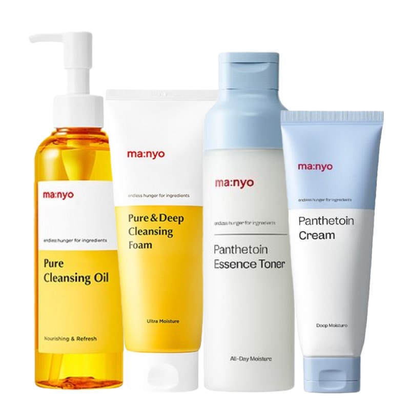 魔女工場 パンテトイン 4点 オールインワン セット(選べる クレンジング 2個+トナー 200ml+クリーム80ml) / 韓国 人気 敏感肌 保湿 鎮静 スキンケアセット