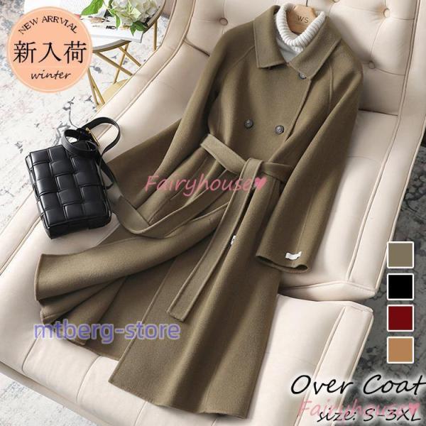 作登場上品チェスターコートレディース秋冬黒チェスタージャケットミディアム丈ラシャコートダブルオーバー韓国風アウター通勤着痩せオシャレ大人 4,605円