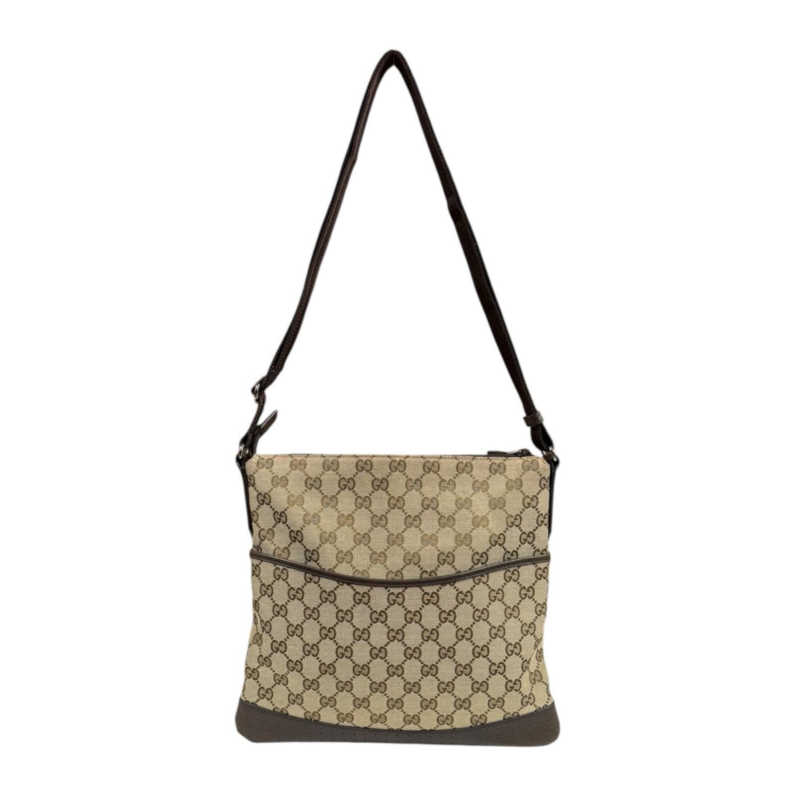グッチ GGキャンバス ショルダーバッグ GGキャンバス 145857 ブラウン GUCCI 中古