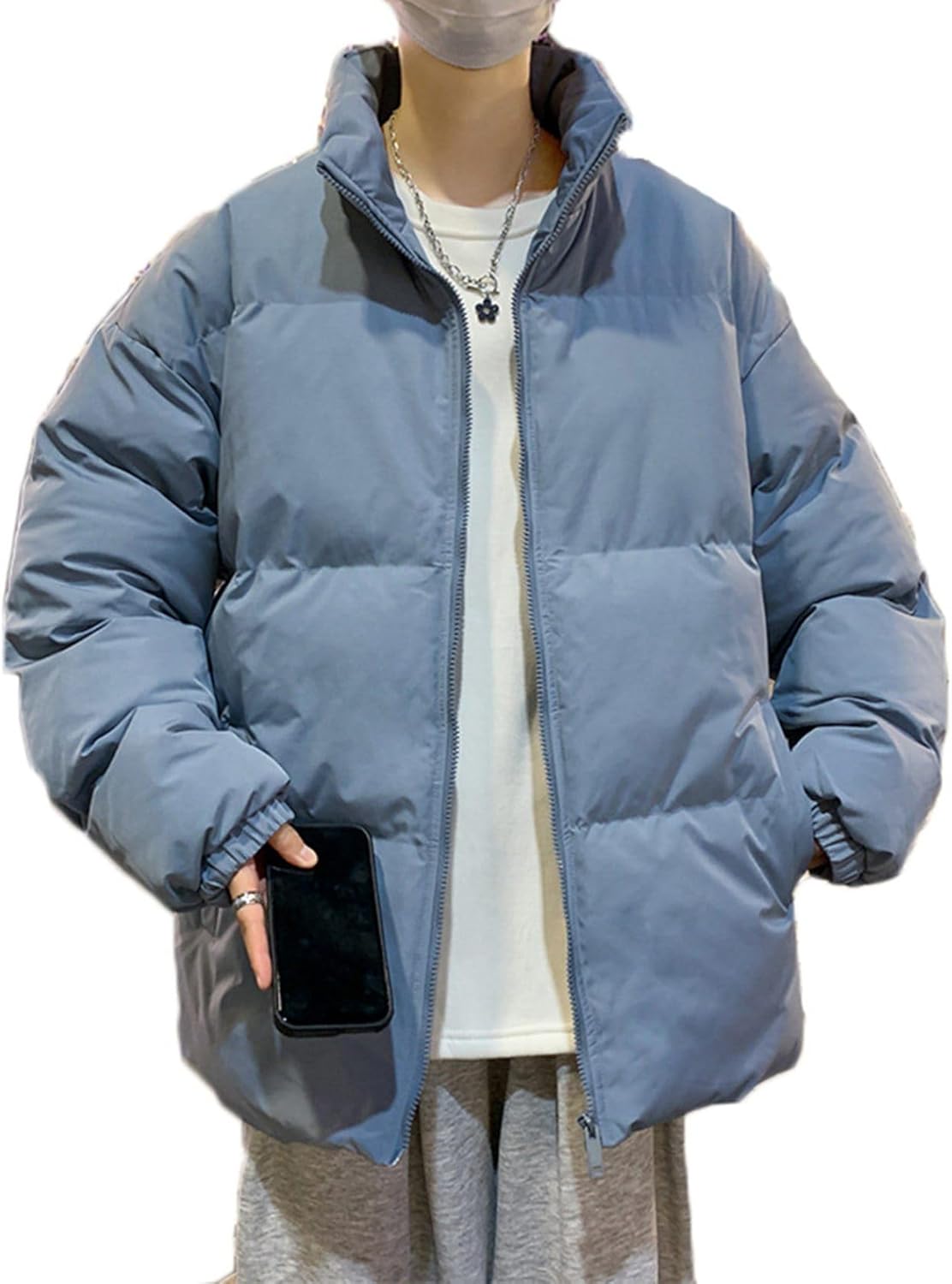 中綿ジャケット メンズ ダウンコットン 綿服ジャケット 冬 綿入り ブルゾン 厚手 立ち襟 シンプル 無地 カジュアル 防風 保温性 アウター 普段使い アウトドア おしゃれ ユニセックス