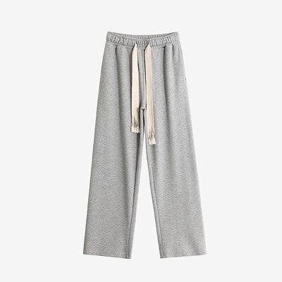 パンツ ワイド レディース ウエストゴム ロング 太ヒモ かっこいい ラフ シンプル 大人可愛い きれいめ カジュアル 無地 オールシーズン ママ 学生 楽ちん グレー ネイビー ブラック ボトムス