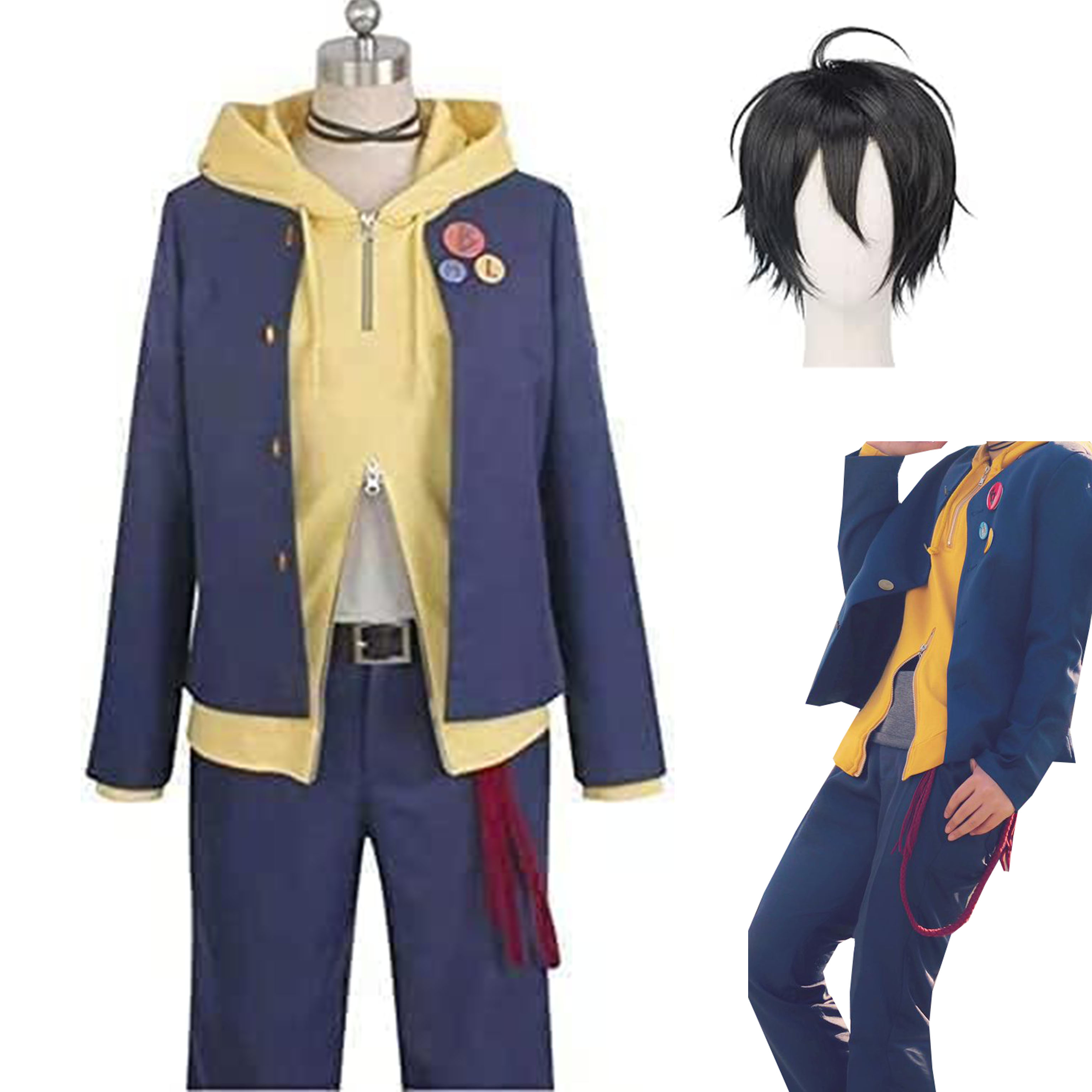 撮影 コスプレ衣装 ヒプノシスマイク 山田三郎 やまださぶろう ヒプマイ コスプレ衣装 ハロウィン 学園祭 文学際 クリスマス 贈り物 プレゼント イベント コスプレ衣装 ウィッグ 追加可能