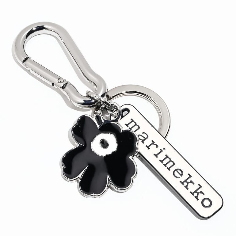 マリメッコ marimekko キーリング キーホルダー PUHALLUS ウニッコ Kioski キーチェーン ブラック 93370 093370 910