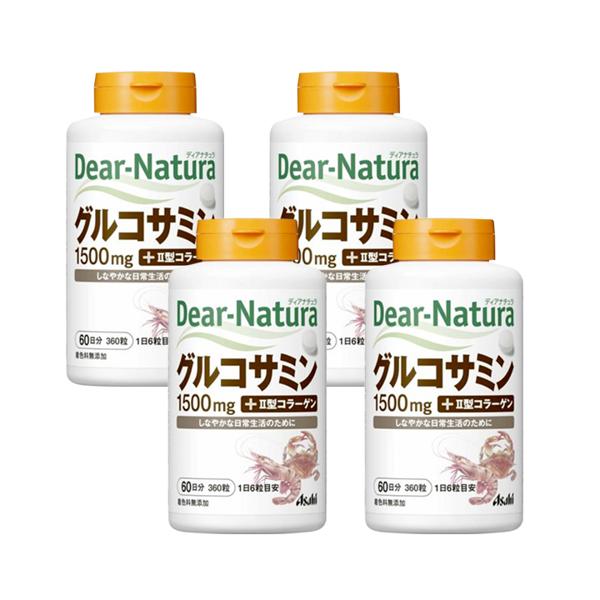 4個セット アサヒ ディアナチュラ グルコサミン with II型コラーゲン 360粒