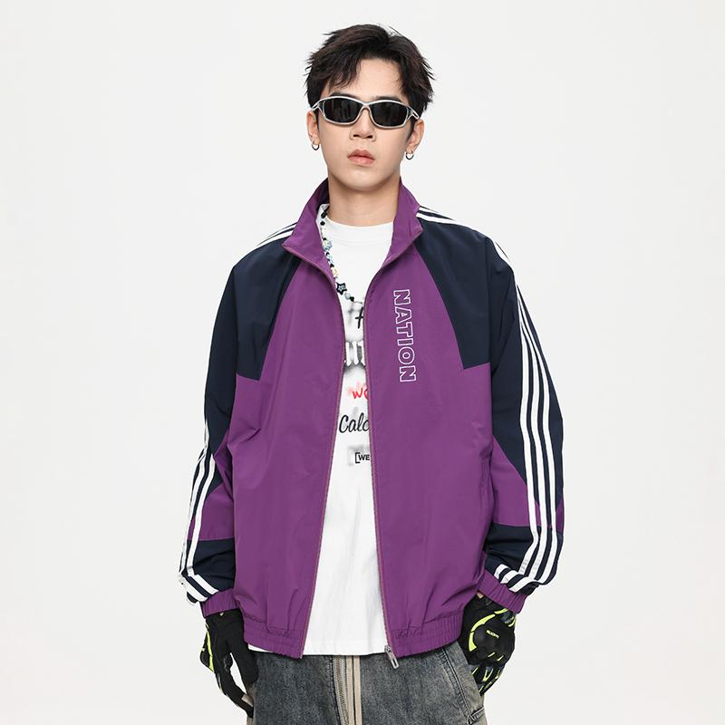 秋冬 コーデ メンズ 服 シンプル ファッション オシャレ 大人 かっこいい 大きいサイズ ストリート 紳士服 スタンドカラー カジュアル ジャケット コットン オックスフォード レトロ スポーツ