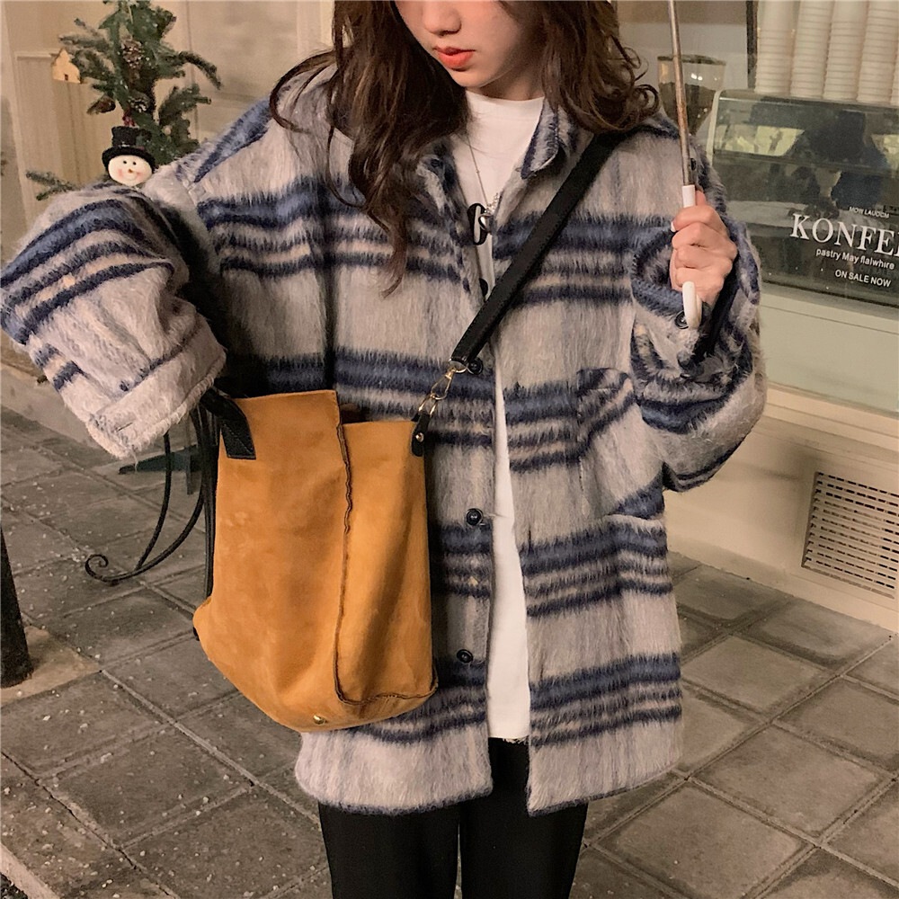 オーバーサイズ エコファー シャツジャケット 起毛感 チュニック丈 アウター ブルゾン シャンパー