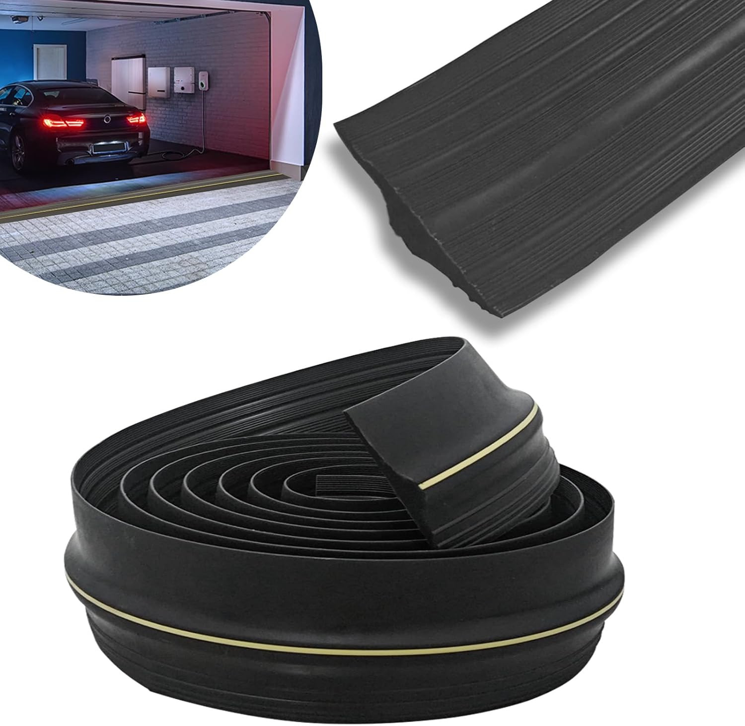 車庫ドア用防水防塵シーリングストリップ 滑り止めリッジ付き PVC材質 5メートル