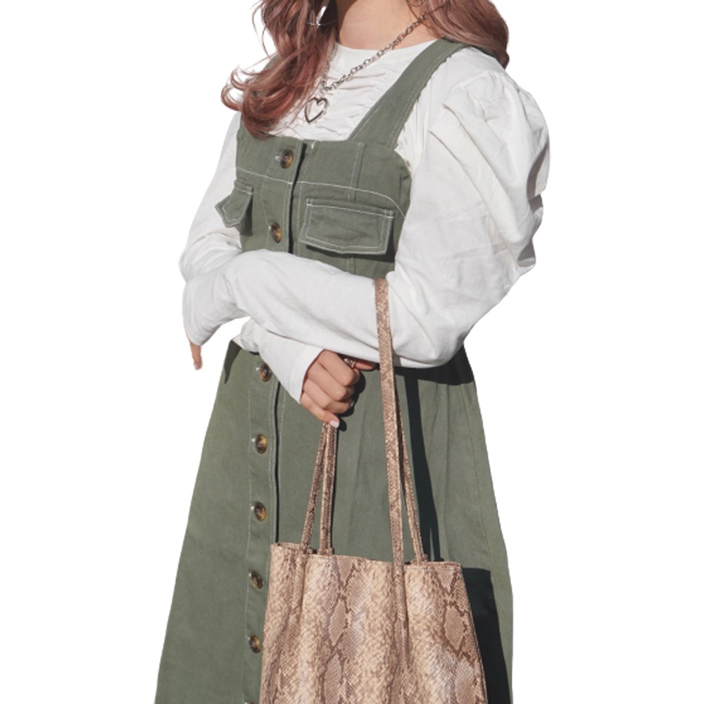 Shirring Design Puff Shoulder Tops (white) A,D,G レディース