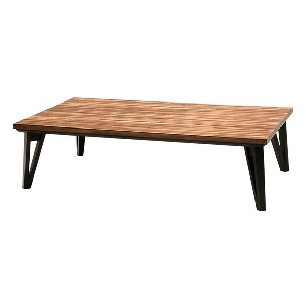 リビングコタツ 150×80cm ブラウン 寄木細工調 ルーン150WN