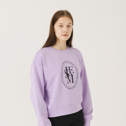 [ 起毛オプション] LESM Two Lines Logo Sweat Shirts [LAVENDER]