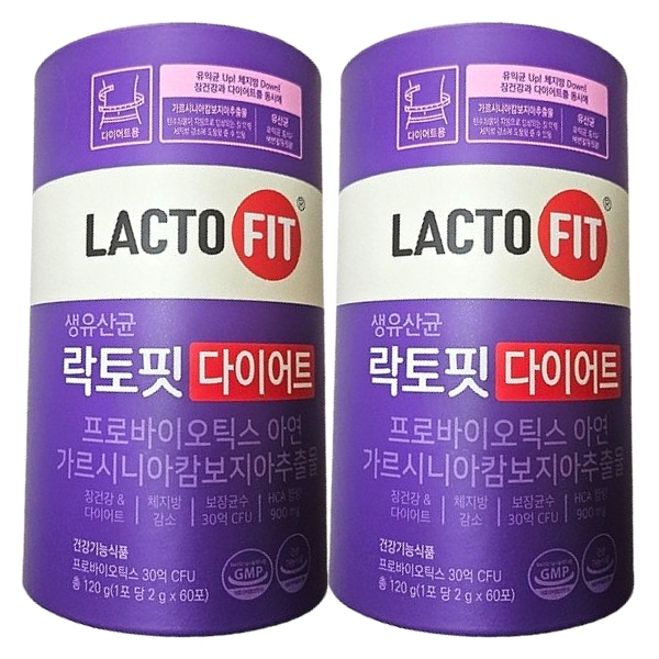 ラクトフィット ダイエット プロバイオティクス 乳酸菌 2g 60包×2個 ガルシニア 炭水化物 脂肪燃焼 便秘解消 腸活 サプリ