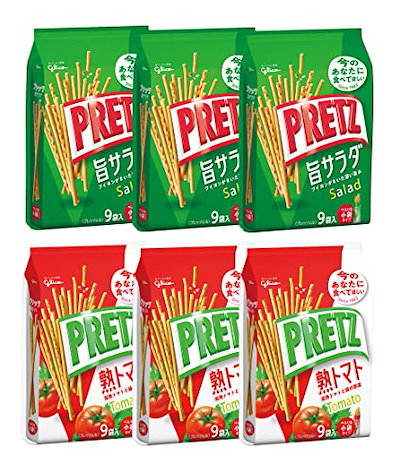 他サイト： 江崎グリコ 【プリッツ大袋 2種3個アソート】(旨サラダ&トマト) スナック スナック菓子 プレッツェル お菓子 おかし おやつ 個包装の商品画像