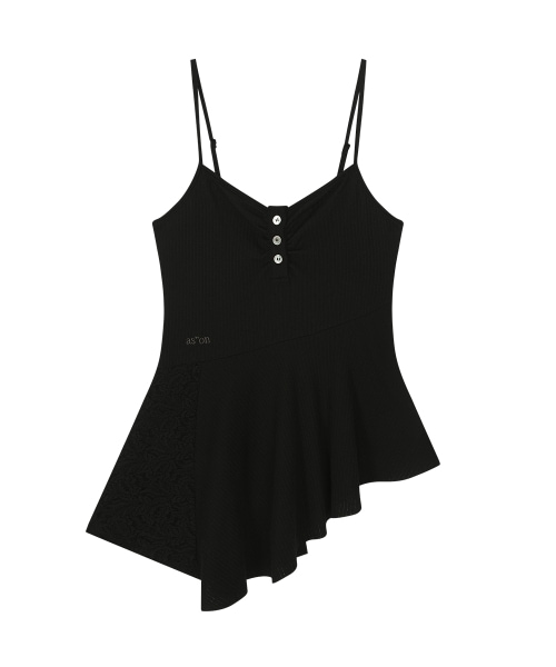 【AS"ON】 PETAL SLEEVELESS / BLACK 正規品
