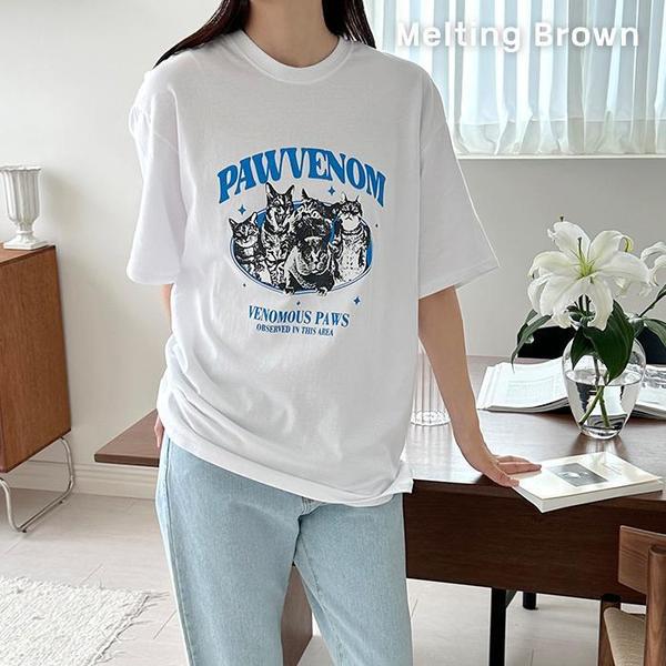 女性オーバーフィット半袖Tシャツ レディースボックスコットンTシャツ au3