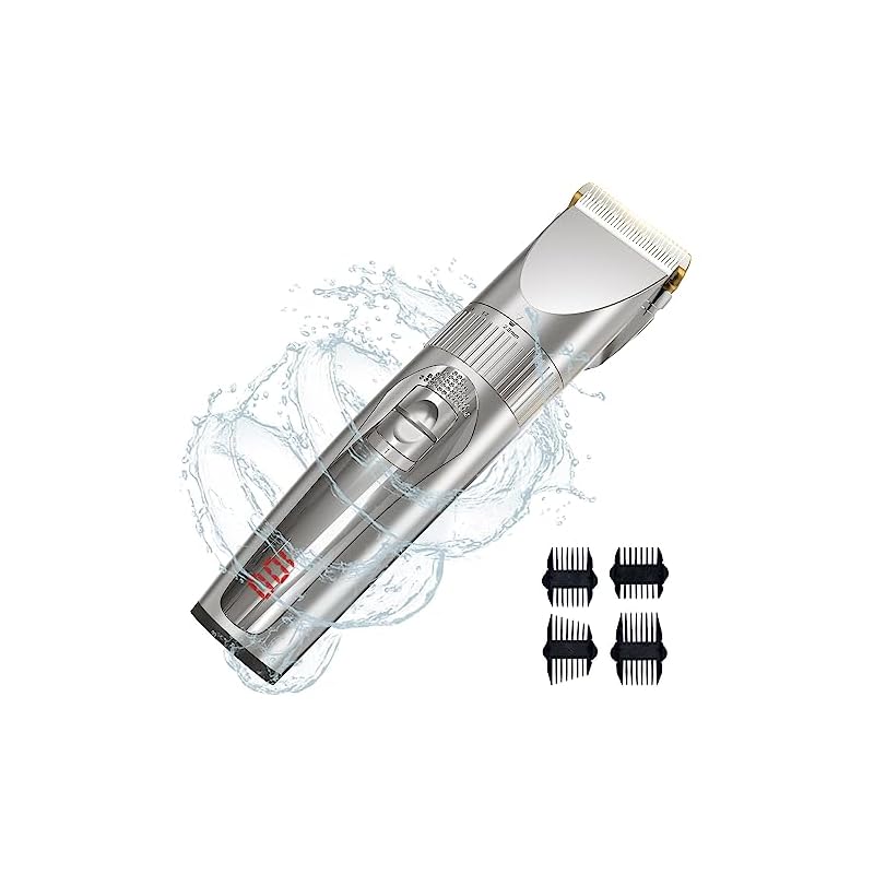 【2023新登場 & led電量ディスプレイ】 バリカン ヘアカッター メンズ 子供 散髪用 電動バリカン 水洗い可 USB充電式 高性能モーター 低騒音 自動研磨 5段階刈り高さ調節 ４種類アタッチ