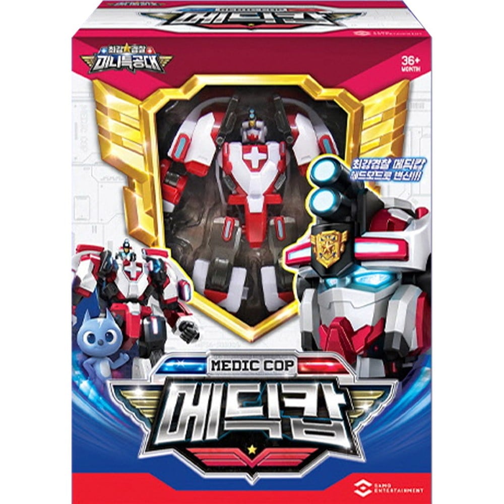 ミニ特攻隊シーズン6最強警察メディックキャップロボット玩具赤 韓国変身ロボット玩具