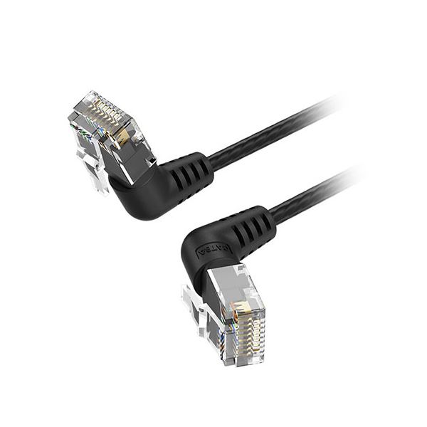 [5本セット] VENTION Cat.6a LANケーブル UTP 直角コネクタ 360スイングタイプ ブラック 5m ブラック IB-9842X5