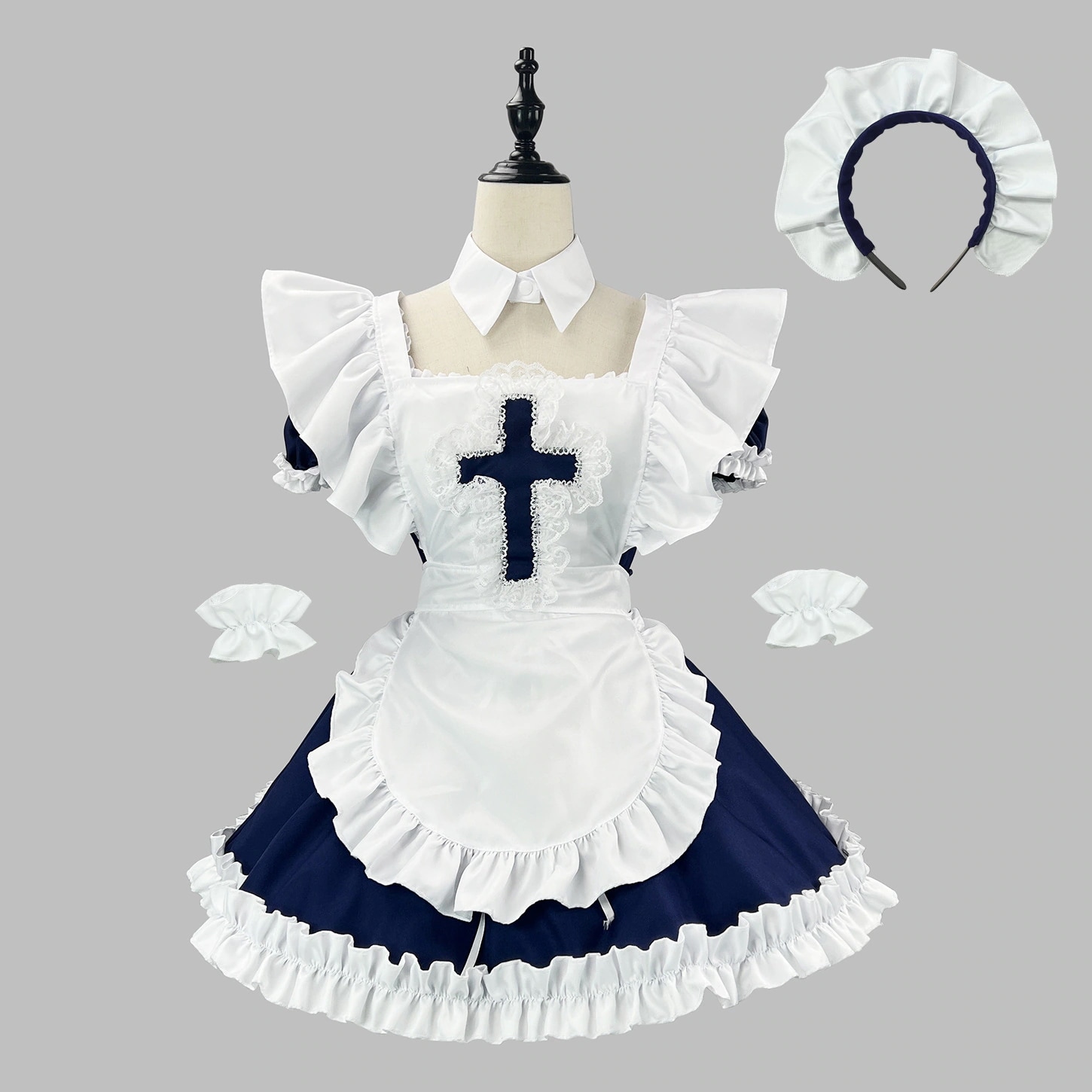 【今日限定】2026年新作 日本クラシック半袖メイド服 可愛い和風メイドコスプレドレス