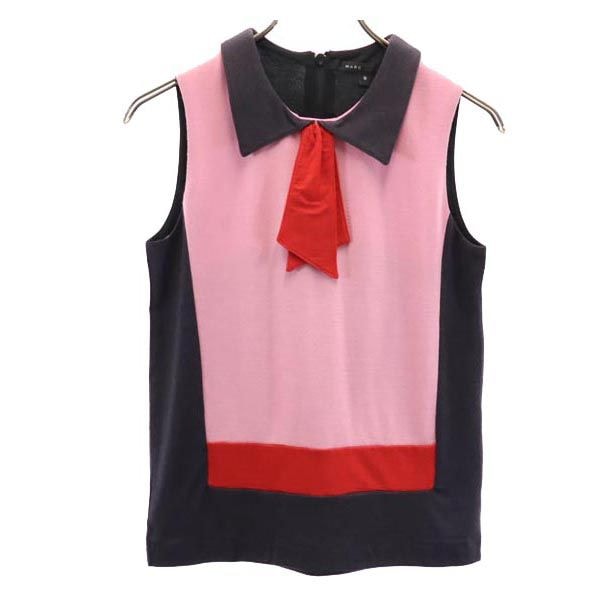 ウール ノースリーブ デザイン カットソー S ピンク系 レディース