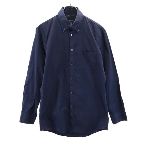 バーバリーブラックレーベル 三陽商会 ストライプ 長袖 ボタンダウンシャツ 40 ネイビー系 BURBERRY BLACK LABEL メンズ