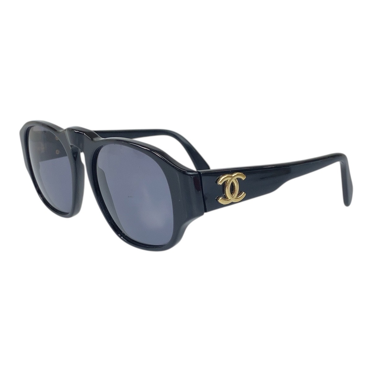 美品 ヴィンテージ ココマーク ブラック ゴールド金具 プラスチック 0006 10 サングラス 男女兼用 レディース 504806