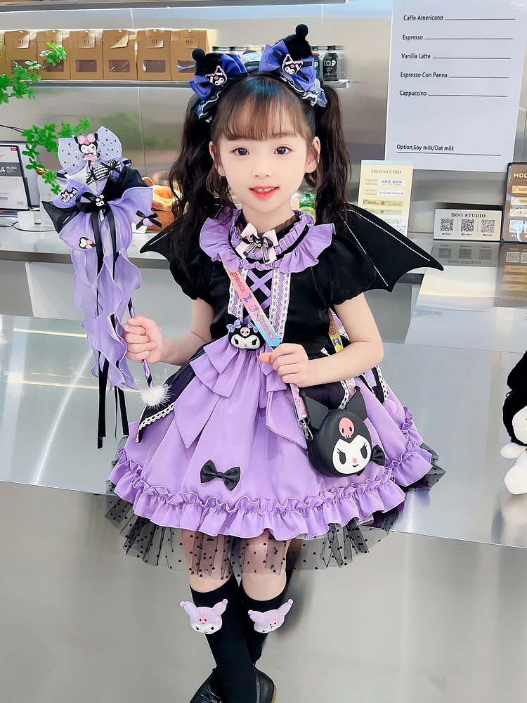 【激安本日限定】女の子人目クロミドレス2024夏子供歳誕生ドレスロリータ夏半袖プリンセスドレストレンド サンリオ