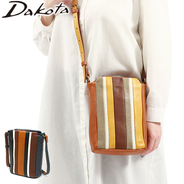 ダコタ限定ノベルティ付 ショルダーバッグ ショルダー バッグ 斜めがけ 本革 革 レザー 牛革 ファスナー付き 縦長 パッチワーク 小さめ ミニショルダーバッグ リンド 1034582