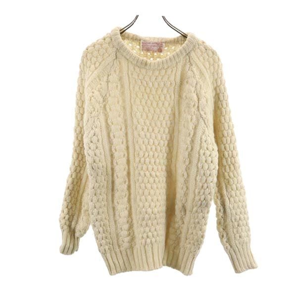 Slieve League 80s フィッシャーマン ヴィンテージ 長袖 ウール セーター ホワイト系 ニット メンズ 5,527円