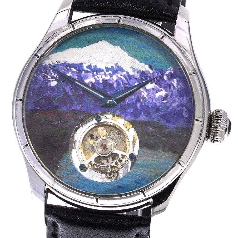 【Toshyu　Fukami】深見東州 晴天でキラキラしている白山と柴山潟 トゥールビヨン 手巻き メンズ_732348【中古】