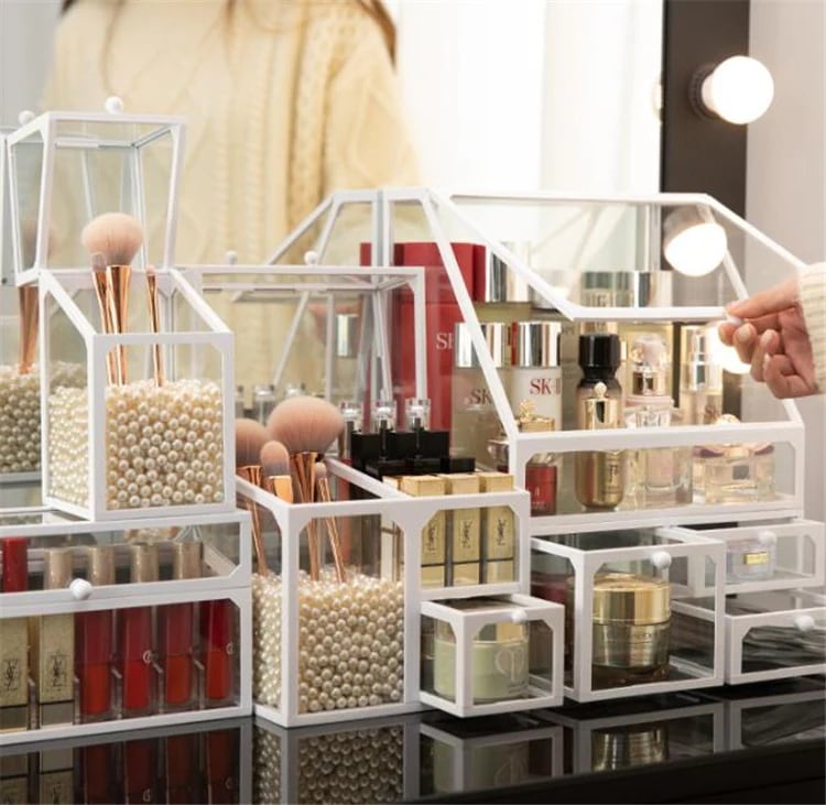 韓国ファッション 家庭用 防塵 化粧品 収納ボックス 大容量 クリア デスクトップ リップスティック 5,770円
