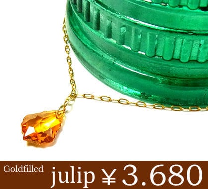 julipトパーズスワロフスキーゴールドゴールドフィルドネックレス/ロングネックレス/ゴールド/Go
