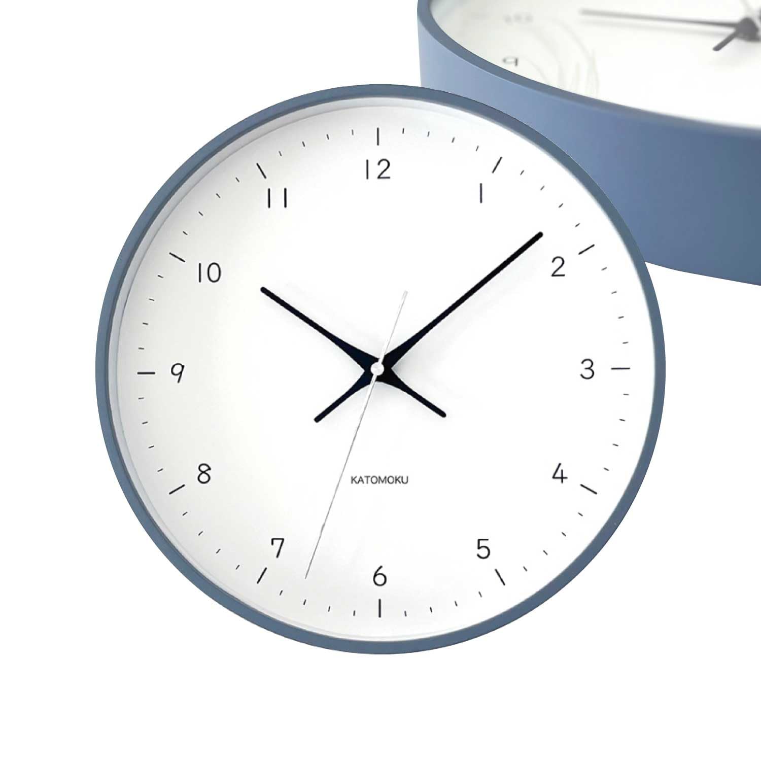 KATOMOKU plywood clock 12 グレー km-80GR 掛け時計 連続秒針 直径30.4cm (クオーツ時計)