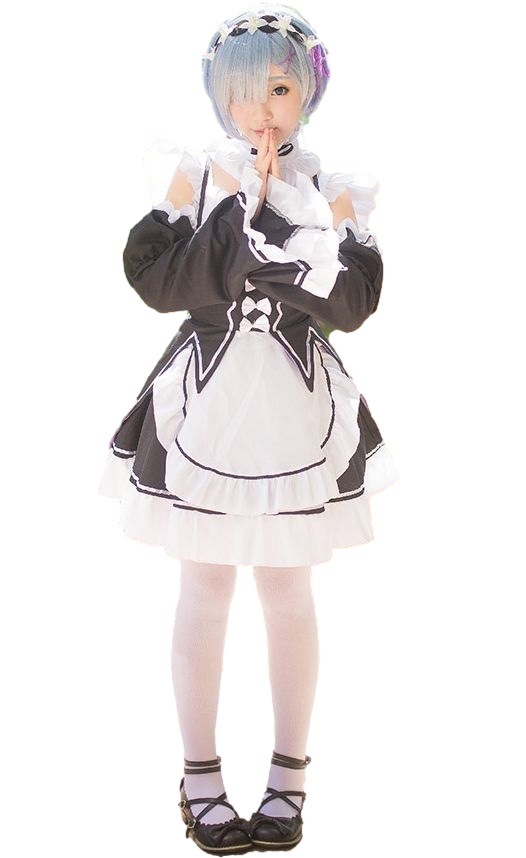 【ウィッグ付き】Re:ゼロから始める異世界生活 風 リゼロ ラム レム コスプレ衣装 セット ウィッグ付き サイズS―XXL ブルーウィッグ ピンクウィッグ