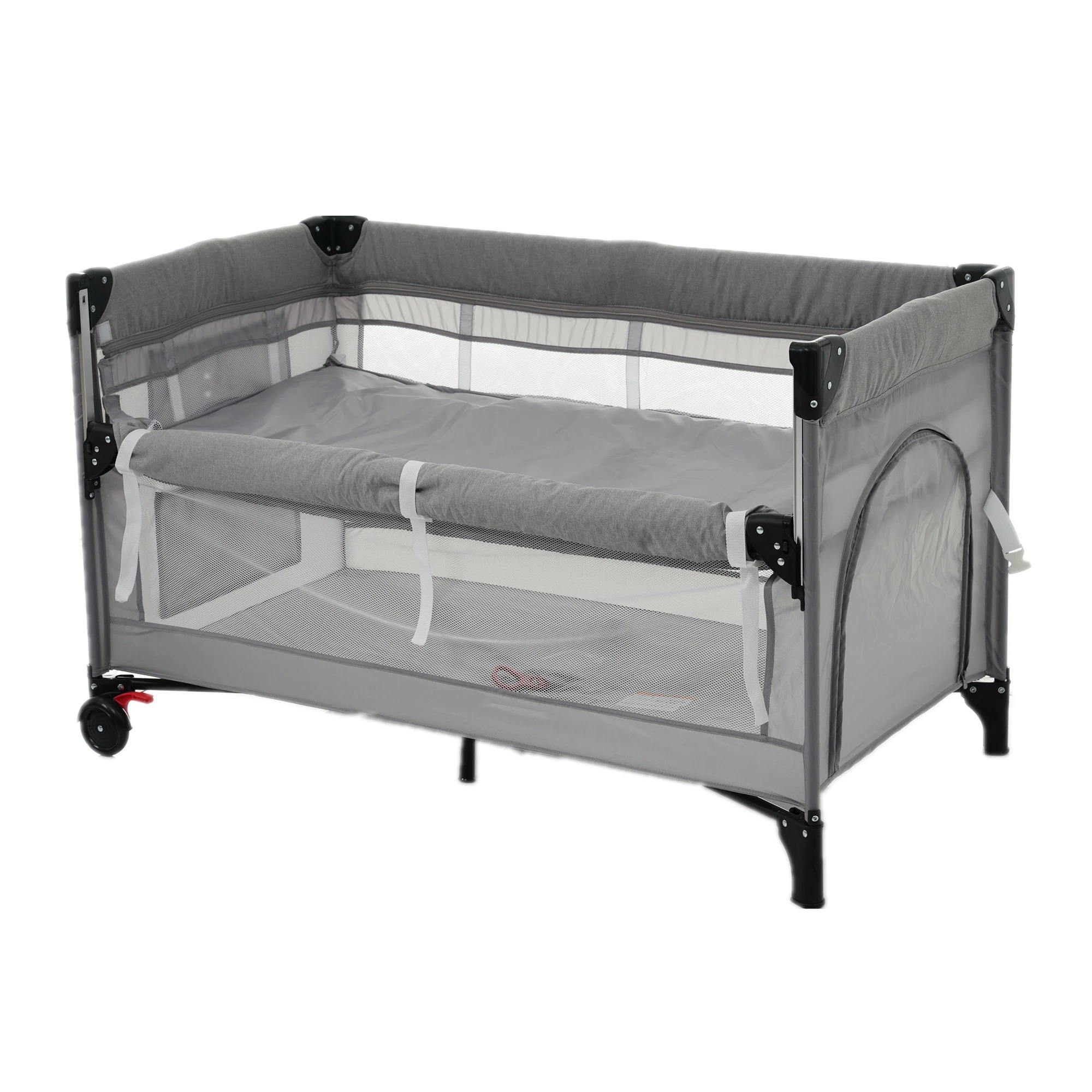 軽量 出産祝GG9883 プレイヤード お昼寝マット G キャスター付き 【国内発送】ベビーベッド キャリーバッグ付 ベビーサークル 多機能 マットレス付 折りたたみ 添い寝ベッド サイド高さ調整可能