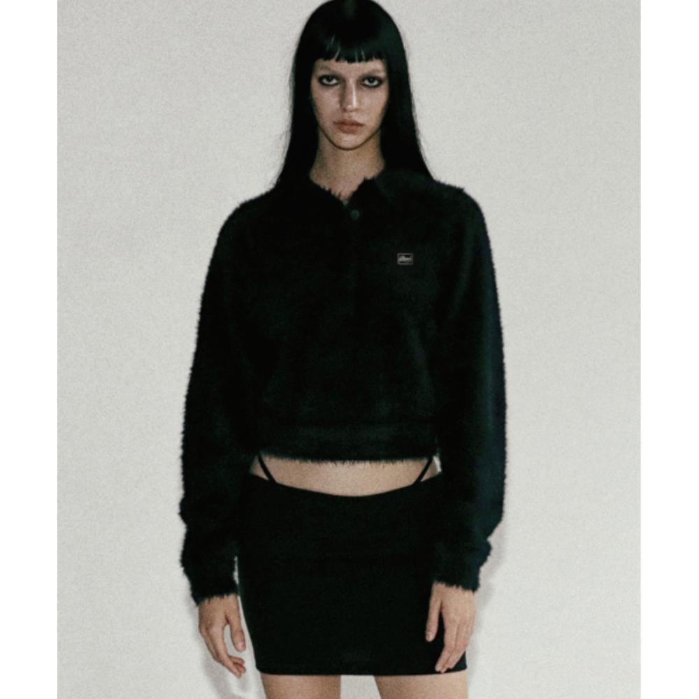 BADBLOOD BS Mohair Polo Sweater Black w-knt24-023