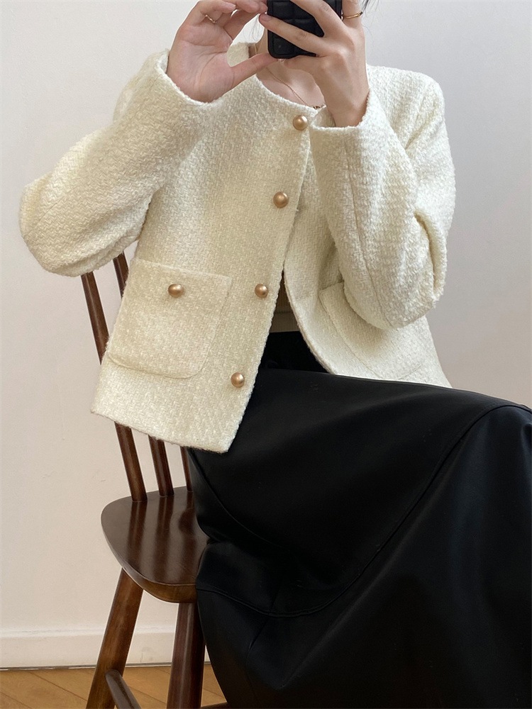 激安セール ラウンドネック ギャザリング コート 2022秋冬 デザインセンス 長袖 短いスタイル 新作 トップス