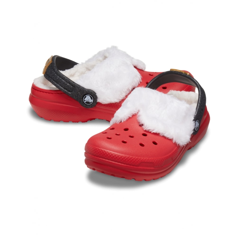 クロックスクラシック裏地付きサンタクロッグ幼児 (バーシティレッド) 210932-6WE