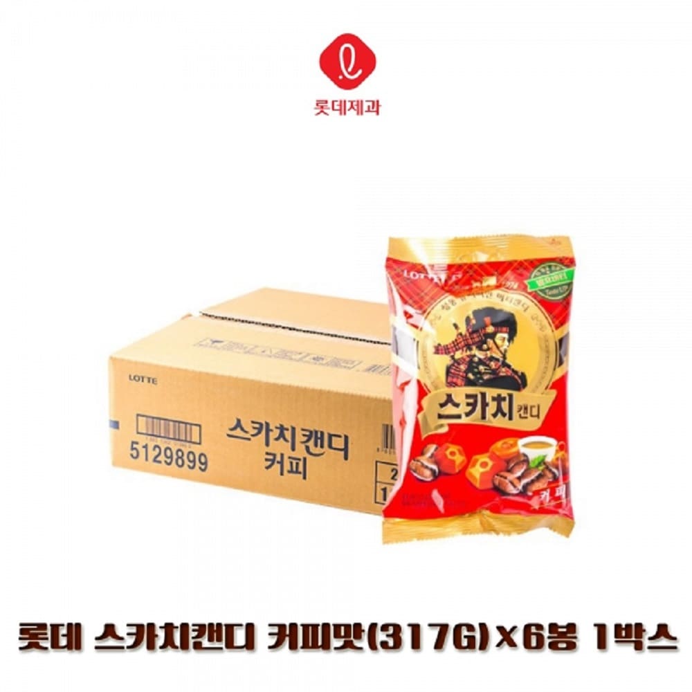 リアル韓国-KMEAL-KFOOD-ロッテスコッチキャンディーコーヒー味317g6袋
