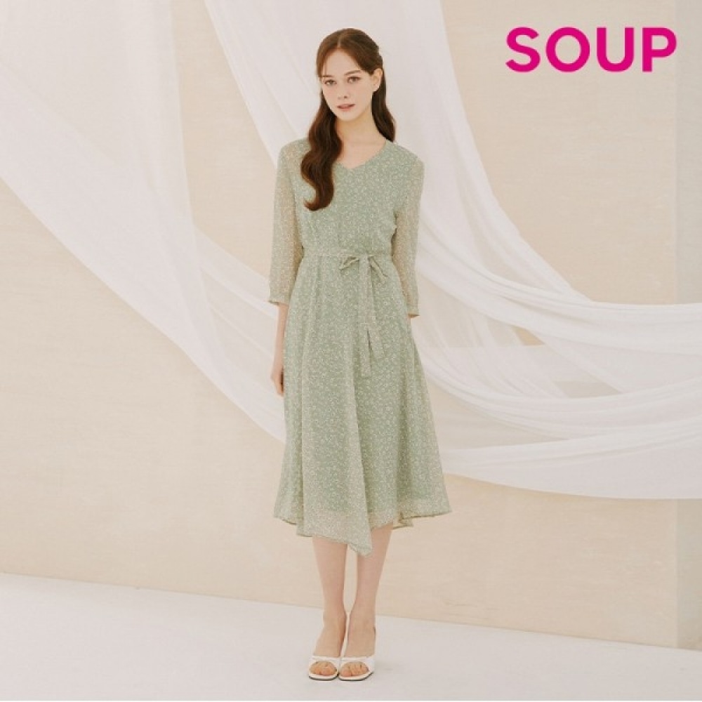 [フォレスト] フラワーVネックアンバランスドレス（OY4OPCN）