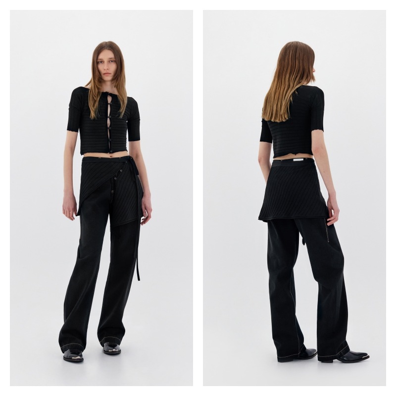 【LOW CLASSIC】 BUTTON LOOP KNIT CARDIGAN : BLACK 25,418円