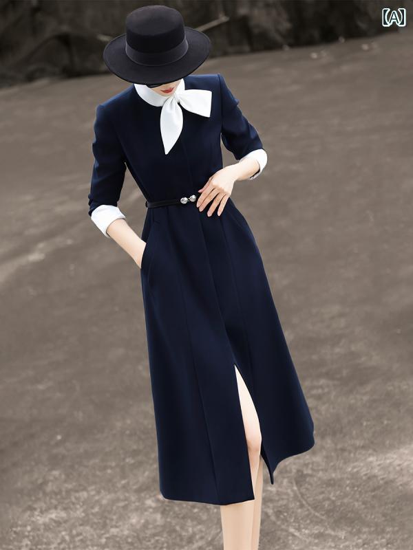 レディース　ドレス　ワンピース ランサー 2025 春型 高級 通勤 スカート 流鏑馬 長袖 ウエスト ワンピース