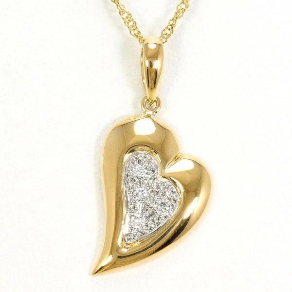 PT900 プラチナ K18YG ネックレス ダイヤ 0.05 約42cm ジュエリー 中古